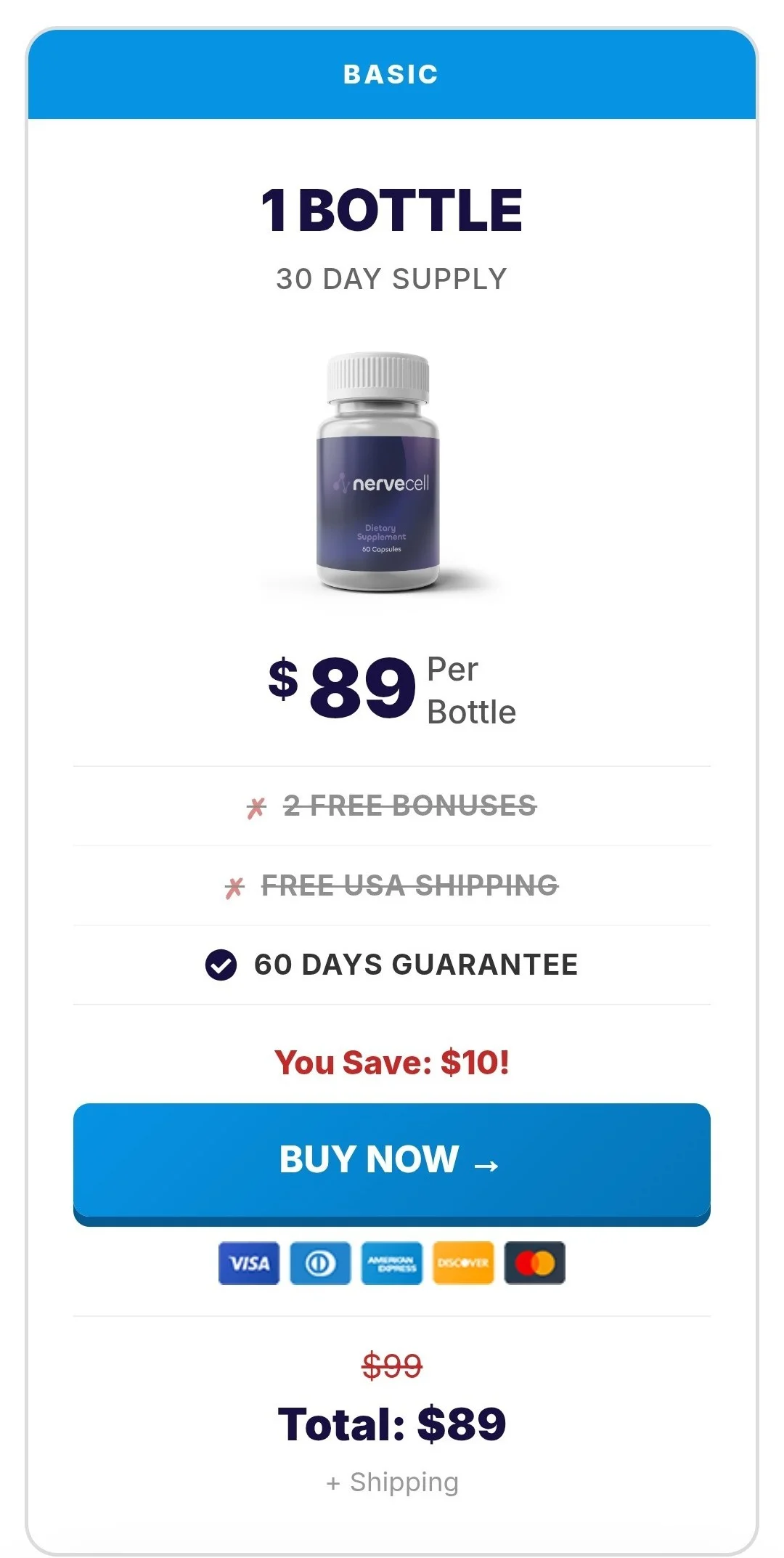 Nervecell™ 1 bottle pricing